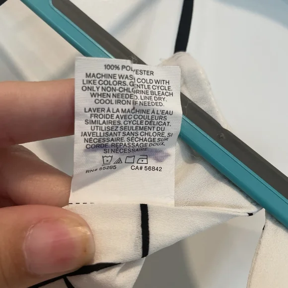 Express Ivory and Black Grid Blouse Halter Neck Women’s Size Large - Picture 5 of 5